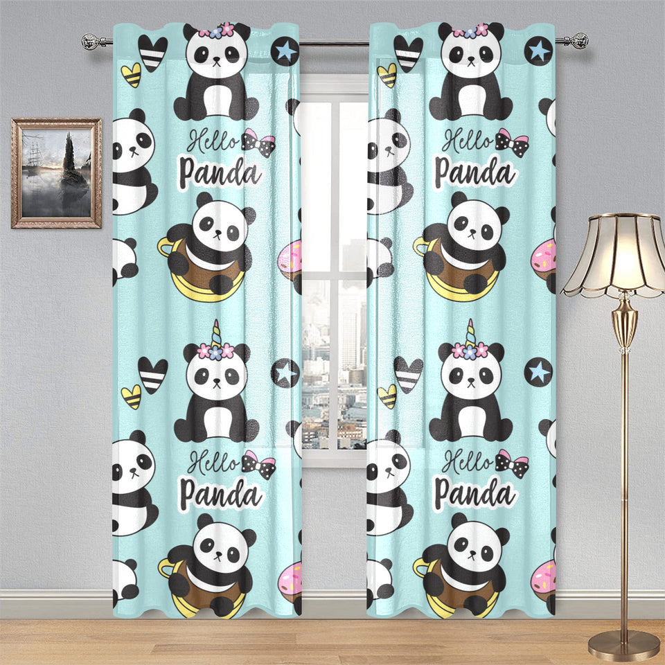 Cute baby panda pattern Gauze Curtain