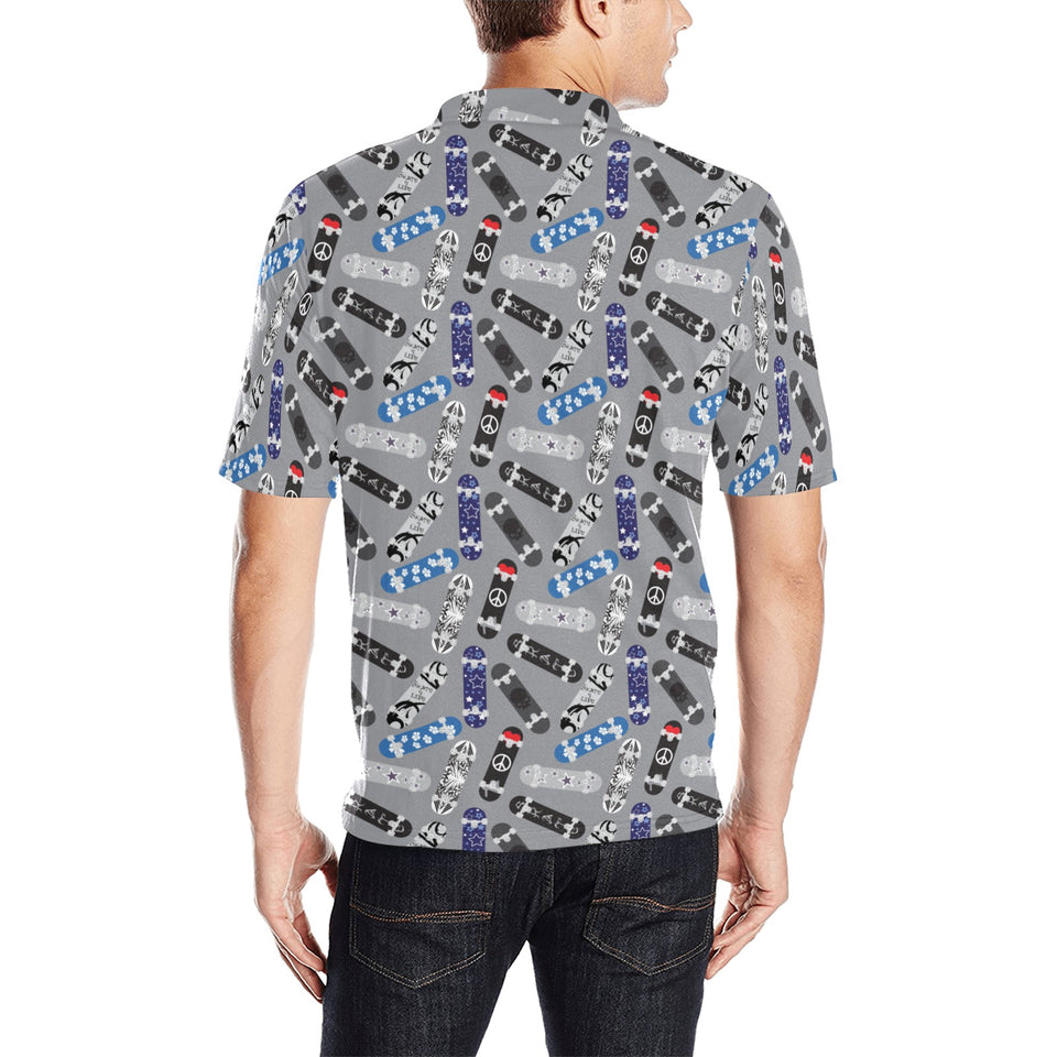 Skate Board Pattern Print Design 03 Men's All Over Print Polo Shirt