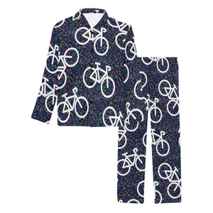 Bicycle Pattern Print Design 03 Men's Long Pajama Set