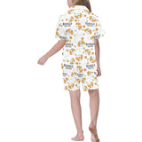 Cute beagle dog pattern background Kids' Boys' Girls' V-Neck Short Pajama Set