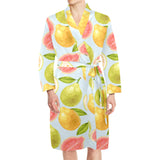 Guava design pattern Men's Long Sleeve Belted Night Robe