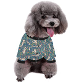 Raccoon tropical leaves pattern All Over Print Pet Dog Round Neck Fuzzy Shirt
