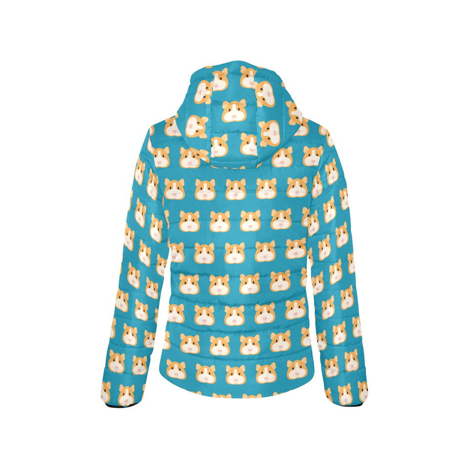 Guinea Pig Pattern Print Design 03 Women's Padded Hooded Jacket