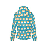 Guinea Pig Pattern Print Design 03 Women's Padded Hooded Jacket