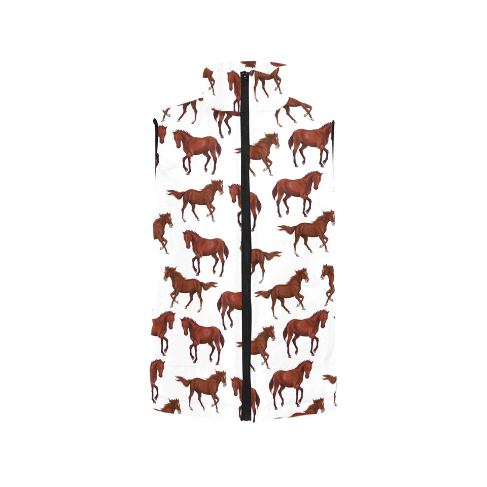Horses running pattern background Women's Padded Vest