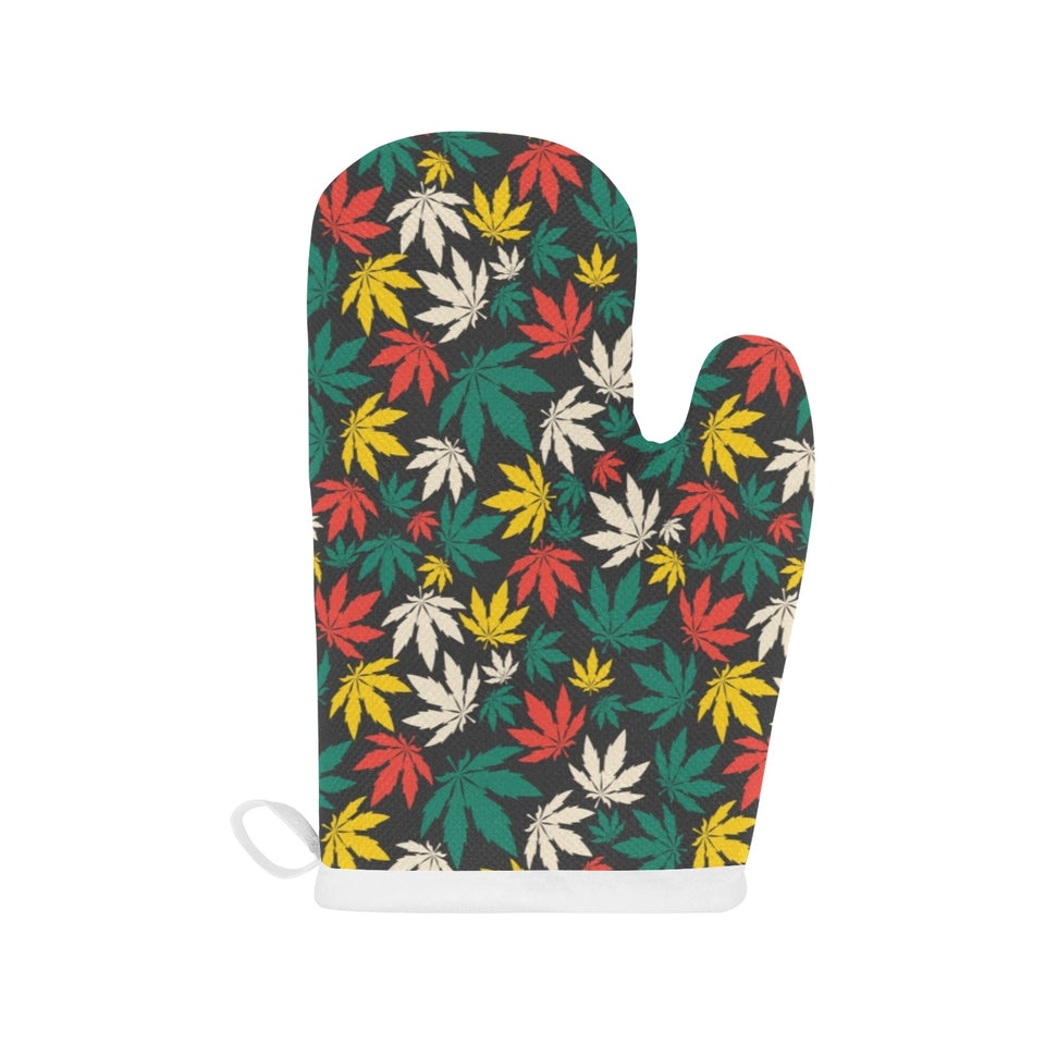 Canabis Marijuana Weed Pattern Print Design 02 Heat Resistant Oven Mitts