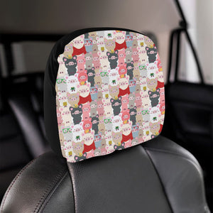 Pig Pattern Print Design 02 Car Headrest Cover