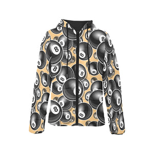 Billiard Ball Pattern Print Design 04 Women's Padded Hooded Jacket