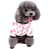 Pink lotus waterlily pattern All Over Print Pet Dog Round Neck Fuzzy Shirt