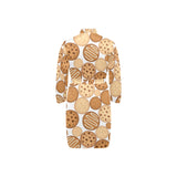 Various cookie pattern Men's Long Sleeve Belted Night Robe