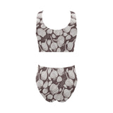 Garlic bulb dark background Chest Bowknot High Waisted Bikini Swimsuit