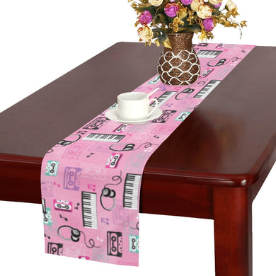 Piano Pattern Print Design 01 Table Runner