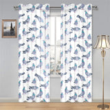 Pigeon Pattern Print Design 03 Gauze Curtain