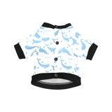 Blue whale pattern All Over Print Pet Dog Round Neck Fuzzy Shirt
