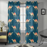 Camel pattern blue blackground Gauze Curtain