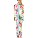 Colorful orchid flower pattern Women's Long Pajama Set