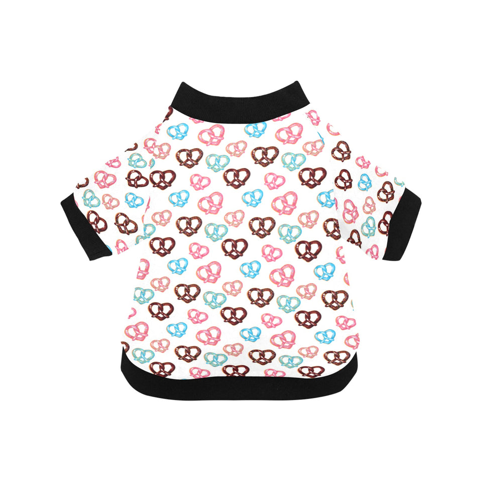 Pretzels Pattern Print Design 04 All Over Print Pet Dog Round Neck Fuzzy Shirt