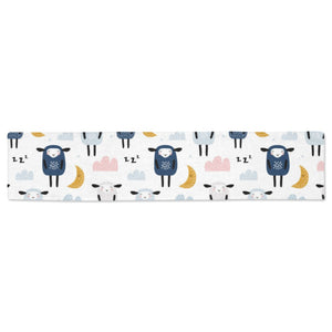 Cute sleeping sheep moon cloud pattern Table Runner