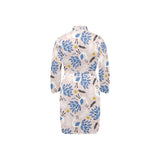 Cute peacock pattern Men's Long Sleeve Belted Night Robe