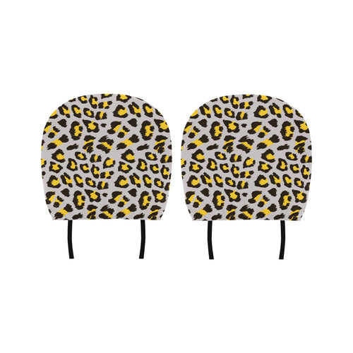 Gray Leopard print pattern Car Headrest Cover