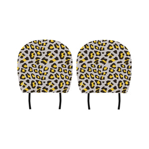 Gray Leopard print pattern Car Headrest Cover
