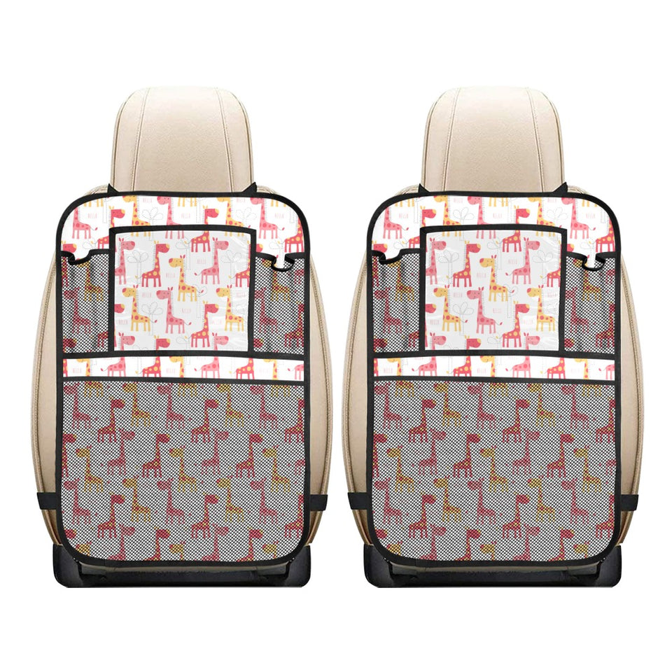 Giraffe Pattern Print Design 03 Car Seat Back Organizer
