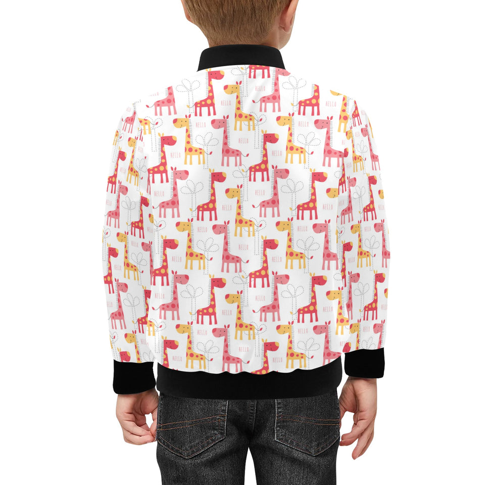 Giraffe Pattern Print Design 03 Kids' Boys' Girls' Bomber Jacket