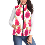 dragon fruits design pattern Women's Padded Vest