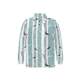 Crows christmas hat scarf Men's Long Sleeve Polo Shirt