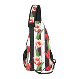red and white tulips pattern All Over Print Chest Bag