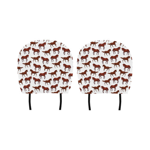 Horses running pattern background Car Headrest Cover