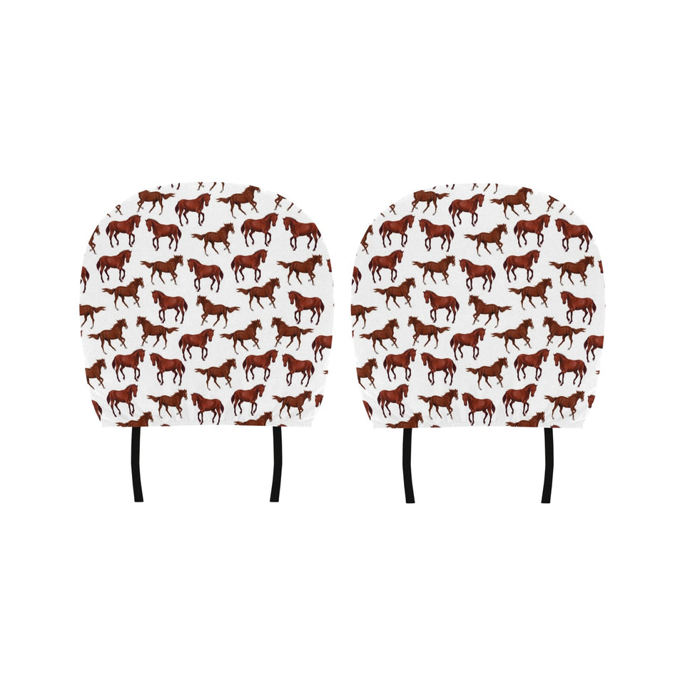 Horses running pattern background Car Headrest Cover