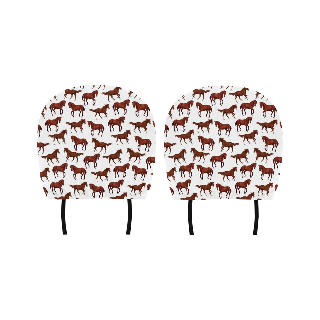 Horses running pattern background Car Headrest Cover
