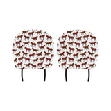 Horses running pattern background Car Headrest Cover