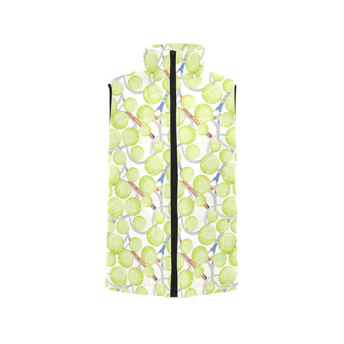 Tennis Pattern Print Design 01 Women's Padded Vest