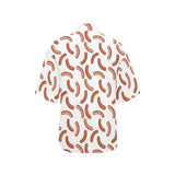 Sausage Pattern Print Design 04 Women's All Over Print Hawaiian Shirt