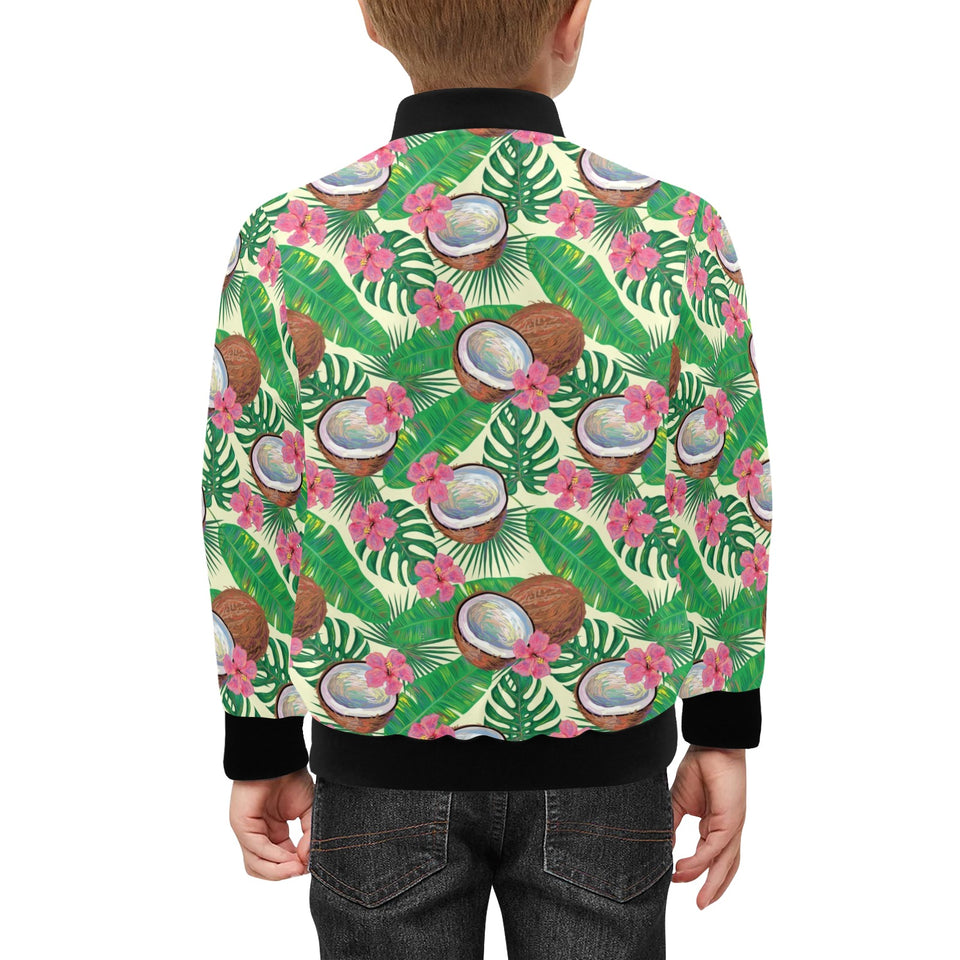 Coconut Pattern Print Design 01 Kids' Boys' Girls' Bomber Jacket