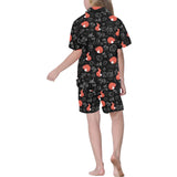 fox sleeping fox pattern Kids' Boys' Girls' V-Neck Short Pajama Set