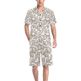 Stingray Pattern Print Design 05 Men's V-Neck Short Pajama Set