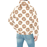 Lion Pattern Print Design 01 Men's Padded Hooded Jacket