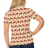 Greyhound Pattern Print Design 04 Women's All Over Print Polo Shirt