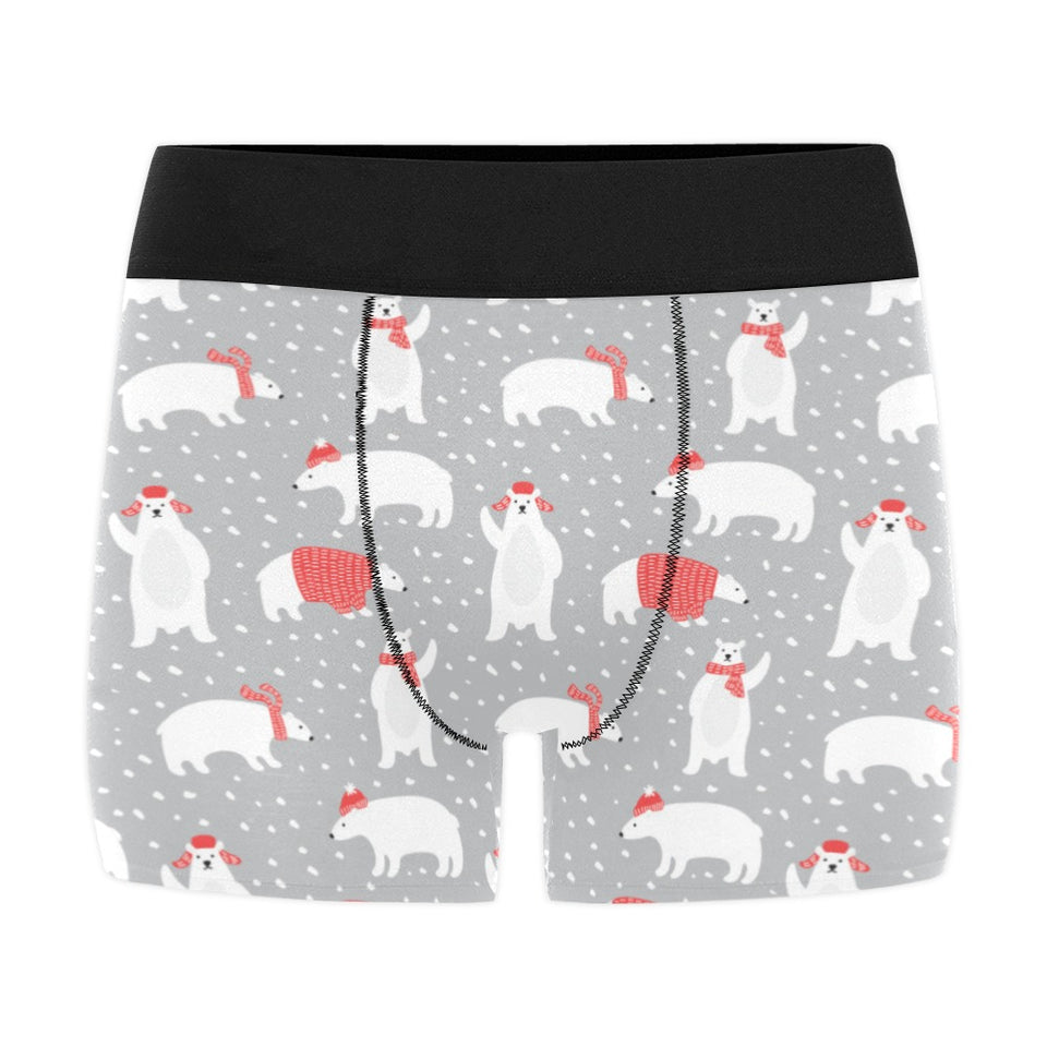 Cute polar bear christmas snow pattern Men's All Over Print Boxer Briefs Men's Underwear