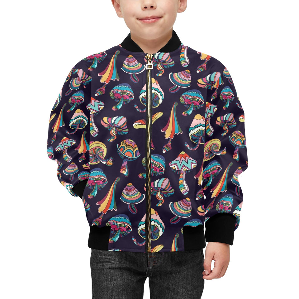 Colorful mushroom pattern Kids' Boys' Girls' Bomber Jacket