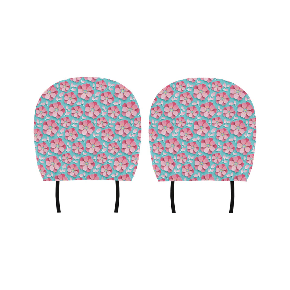 3D sakura cherry blossom pattern Car Headrest Cover