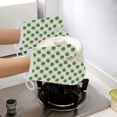 Snail Pattern Print Design 04 Heat Resistant Oven Mitts