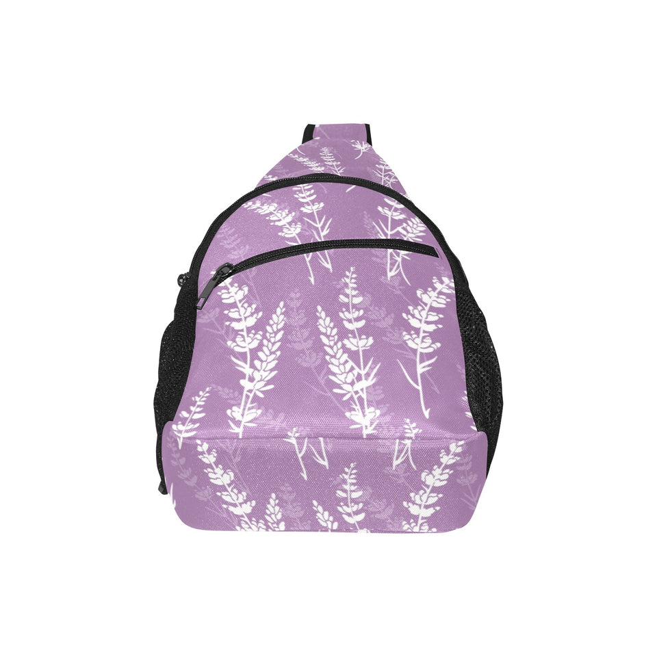 Lavender flowers purple pattern All Over Print Chest Bag