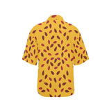 Passion fruit texture Women's All Over Print Hawaiian Shirt