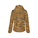 Bengal tigers skin print pattern background Women's Padded Hooded Jacket