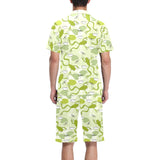 Cute frog dragonfly pattern Men's V-Neck Short Pajama Set