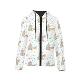 Cute Rhino pattern background Women's Padded Hooded Jacket